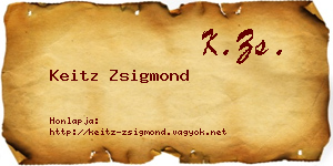 Keitz Zsigmond névjegykártya